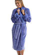 Load image into Gallery viewer, MARLON&lt;BR&gt;
Fur Shawl Collar Robe&lt;BR&gt;
Denim, Rose&lt;BR&gt;
