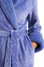 Load image into Gallery viewer, MARLON&lt;BR&gt;
Fur Shawl Collar Robe&lt;BR&gt;
Denim, Rose&lt;BR&gt;
