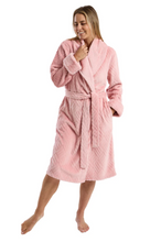 Load image into Gallery viewer, MARLON&lt;BR&gt;
Fur Shawl Collar Robe&lt;BR&gt;
Denim, Rose&lt;BR&gt;
