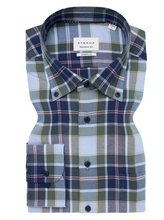 Load image into Gallery viewer, ETERNA<BR>
Long Sleeve Shirtin Blue Check<BR>
