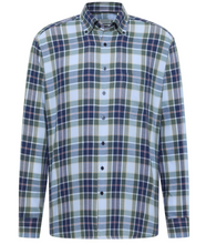 Load image into Gallery viewer, ETERNA<BR>
Long Sleeve Shirtin Blue Check<BR>
