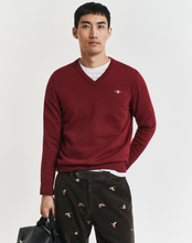 Load image into Gallery viewer, GANT<BR>
Cotton V Neck Knit Top<BR>
Red<BR>
