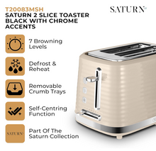 Load image into Gallery viewer, TOWER<BR>
Saturn 2 Slice Toaster<BR>
Black, Grey, Mushroom<BR>
