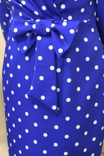 Load image into Gallery viewer, COCODOLL<BR>
Terri Spot Dress with Bow<BR>
Royal Blue<BR>
