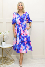 Load image into Gallery viewer, COCODOLL<BR>
WaterColour Print Dress<BR>
Blue/Pink<BR>
