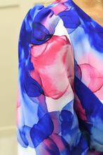 Load image into Gallery viewer, COCODOLL<BR>
WaterColour Print Dress<BR>
Blue/Pink<BR>
