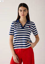 Load image into Gallery viewer, MORE AND MORE<BR>
Striped Polo Shirt<BR>
Navy/White<BR>
