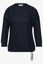 Load image into Gallery viewer, STREET ONE<BR>
Shirt with Button Details<BR>
Navy<BR>
