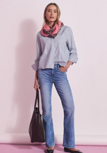 Load image into Gallery viewer, STREET ONE<BR>
Striped Shirt Blouse<BR>
Blue<BR>
