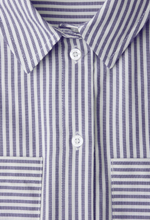 Load image into Gallery viewer, STREET ONE<BR>
Striped Shirt Blouse<BR>
Blue<BR>
