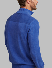 Load image into Gallery viewer, VEDONEIRE<BR>
Men's Half Zip Horizontal Rib<BR>
Military Blue &amp; Blue Aura<BR>

