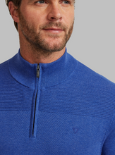 Load image into Gallery viewer, VEDONEIRE<BR>
Men's Half Zip Horizontal Rib<BR>
Military Blue &amp; Blue Aura<BR>
