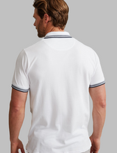 Load image into Gallery viewer, VEDONEIRE<BR>
Men's Polo Shirt With Stripe Rib<BR>
White<BR>

