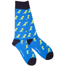 Load image into Gallery viewer, SWOLE PANDA<BR>
T Rex Bamboo Socks<BR>
Blue<BR>
