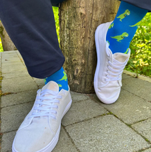 Load image into Gallery viewer, SWOLE PANDA<BR>
T Rex Bamboo Socks<BR>
Blue<BR>
