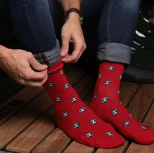 Load image into Gallery viewer, SWOLE PANDA<BR>
Football Bamboo Socks<BR>
Red<BR>
