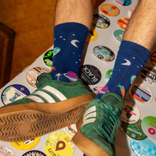 Load image into Gallery viewer, SWOLE PANDA<BR>
Outerspace Socks<BR>
Navy<BR>
