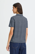 Load image into Gallery viewer, FRANSA<BR>
Josie Polo Shirt<BR>
Navy/White<BR>
