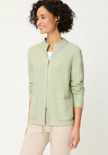 Load image into Gallery viewer, OLSEN<BR>
Zip Front Mock Cardigan<BR>
Mint<BR>
