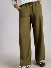 Load image into Gallery viewer, WHITE STUFF<BR>
Ally Linen Trousers<BR>
Khaki<BR>
