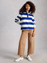 Load image into Gallery viewer, WHITE STUFF<BR>
Bobby Stripe Sweatshirt<BR>
Cobalt<BR>
