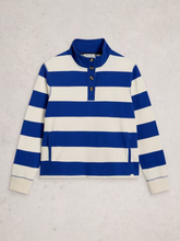 Load image into Gallery viewer, WHITE STUFF<BR>
Bobby Stripe Sweatshirt<BR>
Cobalt<BR>

