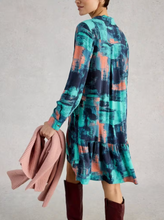 Load image into Gallery viewer, WHITE STUFF<BR>
Frankie Dress<BR>
Navy/Print<BR>
