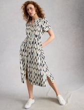 Load image into Gallery viewer, WHITE STUFF<BR>
Iris Linen Short Sleeve Dress<BR>
Ivory Multi<BR>
