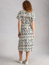 Load image into Gallery viewer, WHITE STUFF<BR>
Iris Linen Short Sleeve Dress<BR>
Ivory Multi<BR>
