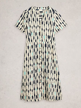 Load image into Gallery viewer, WHITE STUFF<BR>
Iris Linen Short Sleeve Dress<BR>
Ivory Multi<BR>
