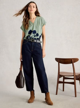 Load image into Gallery viewer, WHITE STUFF<BR>
Kate Top<BR>
Green Print<BR>

