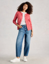 Load image into Gallery viewer, WHITE STUFF<BR>
Lulu Crew Neck Long Sleeve Cardigan<BR>
Coral<BR>
