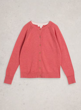 Load image into Gallery viewer, WHITE STUFF<BR>
Lulu Crew Neck Long Sleeve Cardigan<BR>
Coral<BR>
