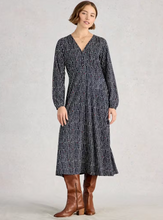 Load image into Gallery viewer, WHITE STUFF<BR>
Megan Jersey Dress<BR>
Navy Print<BR>
