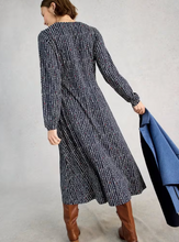 Load image into Gallery viewer, WHITE STUFF<BR>
Megan Jersey Dress<BR>
Navy Print<BR>
