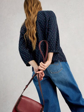 Load image into Gallery viewer, WHITE STUFF<BR>
Ruby Cotton Top<BR>
Navy<BR>
