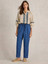 Load image into Gallery viewer, WHITE STUFF<BR>
Elle Linen Blend Trousers<BR>
Blue<BR>
