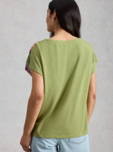 Load image into Gallery viewer, WHITE STUFF<BR>
Woven Mix Tee<BR>
Green<BR>
