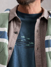 Load image into Gallery viewer, WHITE STUFF<BR>
Fish Tee<BR>
Navy<BR>
