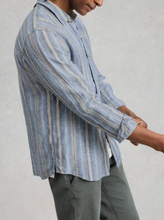 Load image into Gallery viewer, WHITE STUFF<BR>
Keswick Long Sleeve Stripe Linen<BR>
Blue<BR>
