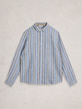 Load image into Gallery viewer, WHITE STUFF<BR>
Keswick Long Sleeve Stripe Linen<BR>
Blue<BR>
