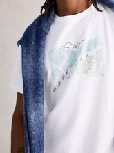 Load image into Gallery viewer, WHITE STUFF<BR>
Pedal Tee<BR>
White Print<BR>
