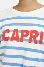 Load image into Gallery viewer, MILANO<BR>
Capri Stripe Jumper with Red Print<BR>
Blue&amp;White<BR>
