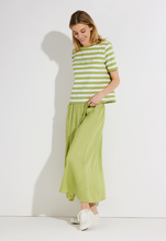 Load image into Gallery viewer, MORE AND MORE<BR>
Stripe T-Shirt<BR>
Green/White<BR>

