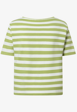 Load image into Gallery viewer, MORE AND MORE<BR>
Stripe T-Shirt<BR>
Green/White<BR>

