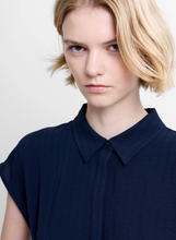 Load image into Gallery viewer, FRENCH CONNECTION<BR>
Codie Pleated Top<BR>
Navy<BR>
