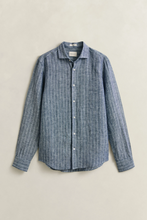 Load image into Gallery viewer, GANT<BR>
Linen Stripe Shirt<BR>
Persian Blue<BR>
