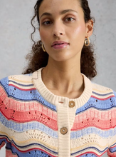 Load image into Gallery viewer, WHITE STUFF<BR>
Isabela Wavy Cardigan<BR>
Ivory Multi<BR>
