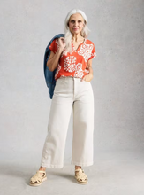Load image into Gallery viewer, WHITE STUFF<BR>
Nelly Notch Tee<BR>
Red<BR>
