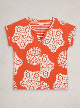 Load image into Gallery viewer, WHITE STUFF<BR>
Nelly Notch Tee<BR>
Red<BR>
